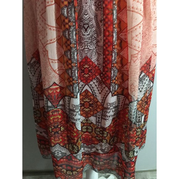 V Christina Small Orange Crochet Colorful Flowy Casual Occasion Travel Dress - Picture 3 of 5